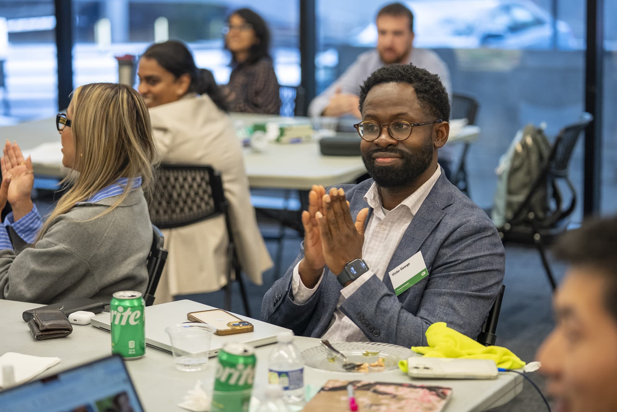 Victor B. George wearing a Consumer Reports name badge at the Fairness by Design Tech Sprint, Atlanta, April 2026